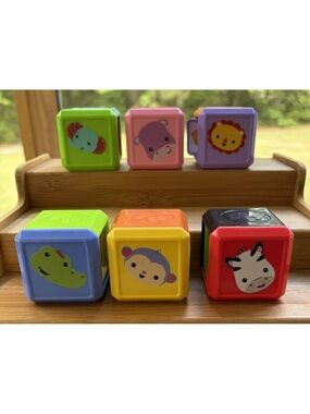 Fisher Price Laugh & Learn Toddler Blocks Lot of 6 Sensory Animals Numbers (1-6)